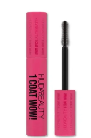H.u.d.a 1 Coat WOW Mascara, Volumizing and Lengthening, Ultra-Black Extra Volumizing and Lifting Mascara Very Vanta - Extreme Black (0.33 fl oz. / 10 mL)