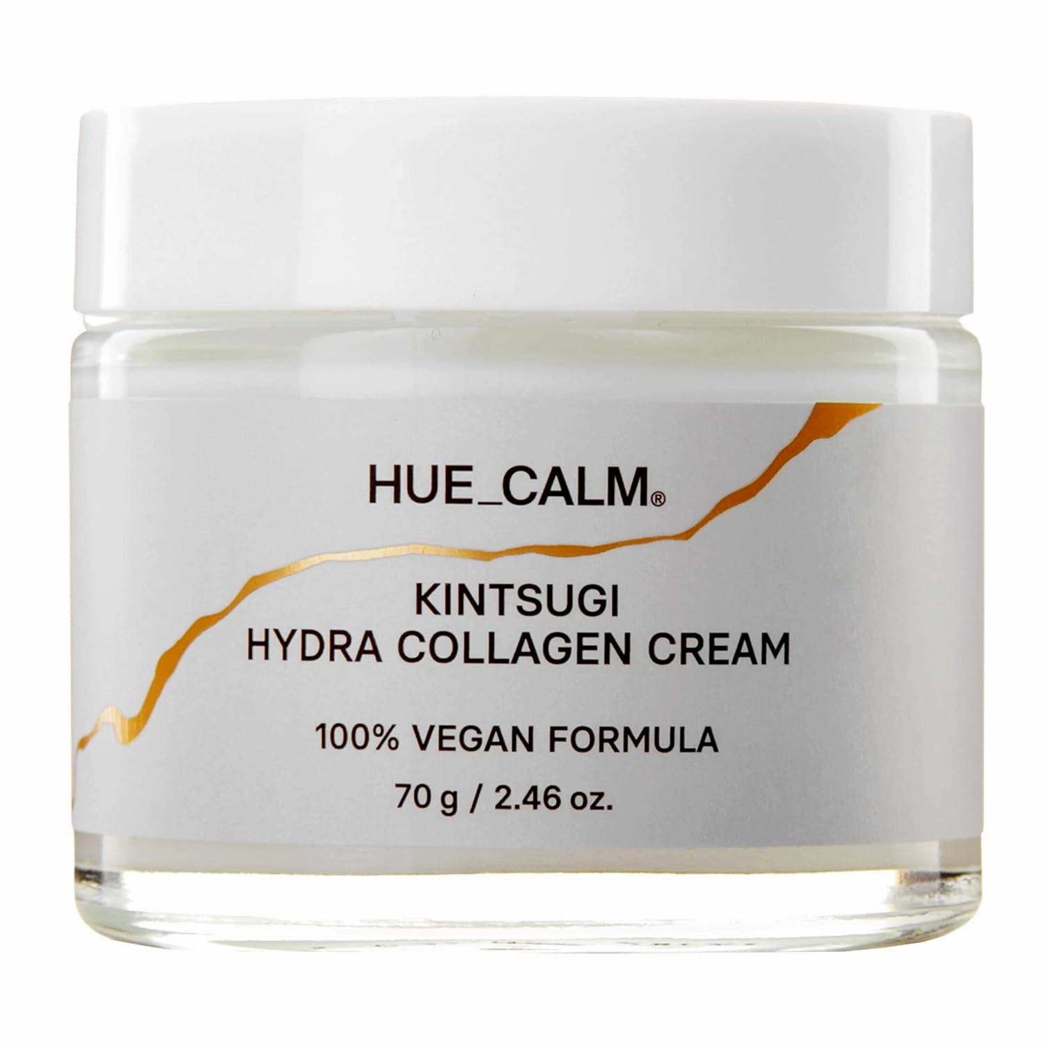 Hue Calm Kintsugi Hydra Collagen Cream – Vegan Face Moisturizer for Pore Care, Hydration & Firming – Clinical Results, 48h Moisture, Hypoallergenic, Korean Skincare