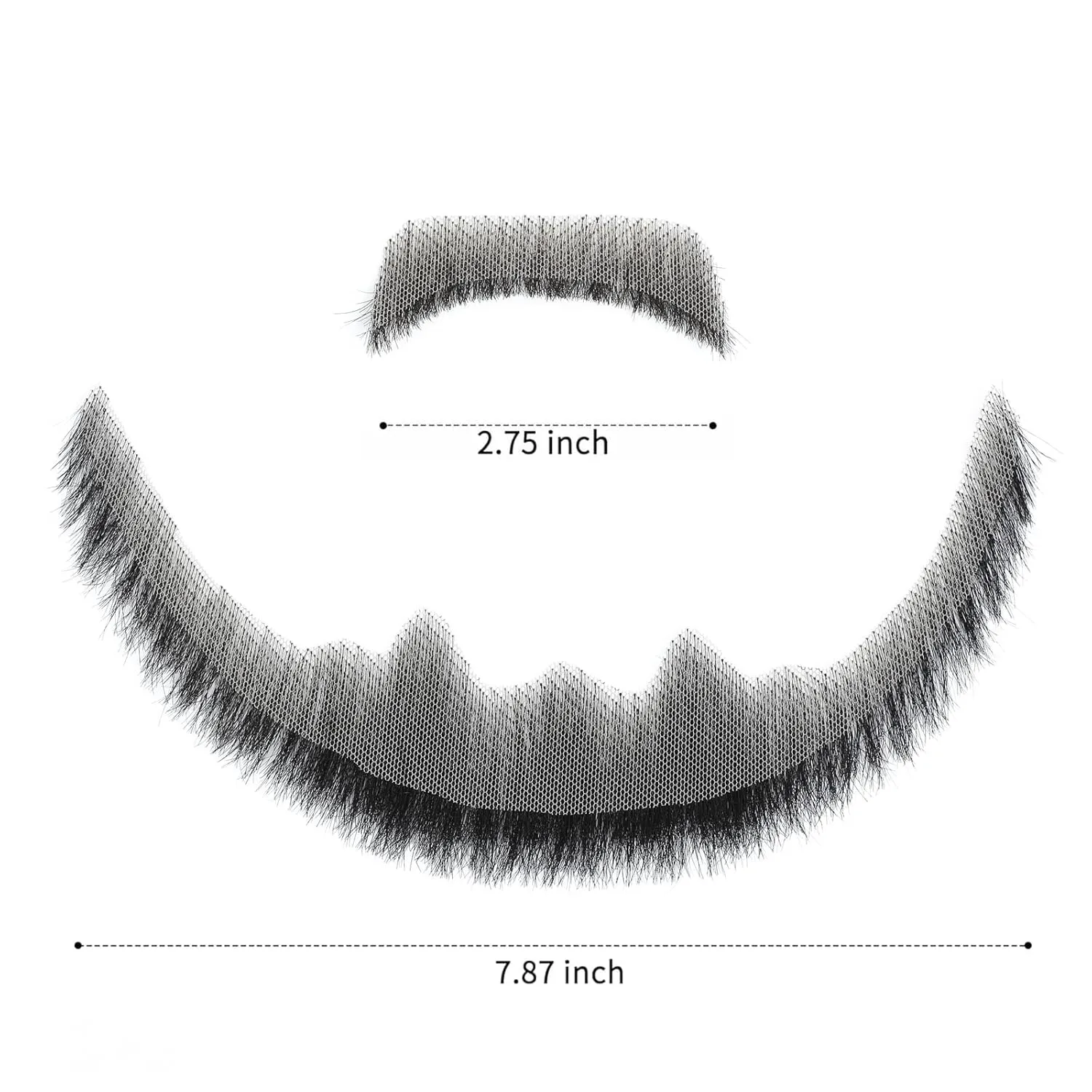 Human Hair Realistic Full Hand Tied Facial Hair Makeup Lace Invisible False Beard Lace For Adults Men Full Character Beard Cosplay