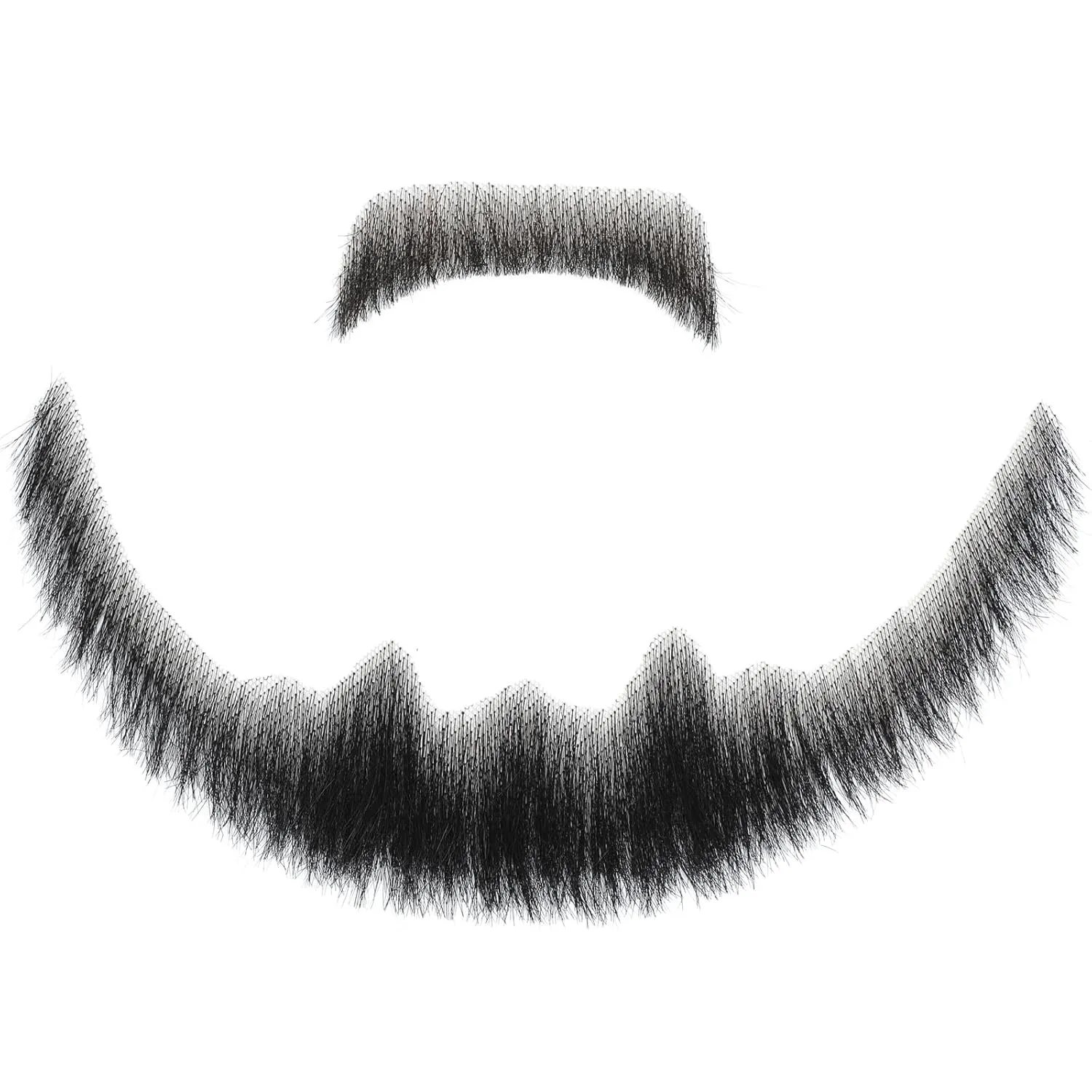 Human Hair Realistic Full Hand Tied Facial Hair Makeup Lace Invisible False Beard Lace For Adults Men Full Character Beard Cosplay