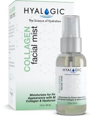 Hyalogic Collagen Facial Mist 2oz - Face Spray With Hyaluronic Acid - Premium Spa-Grade - Moisturizing Skin Hydration and Firmness, 2 Ounce