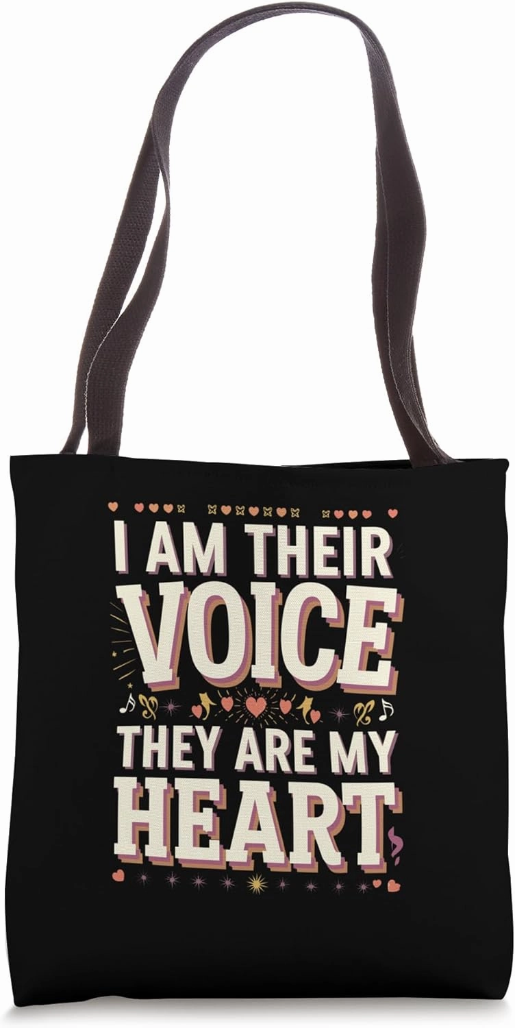 I Am Their Voice They Are My Heart SPED Quote Tote Bag