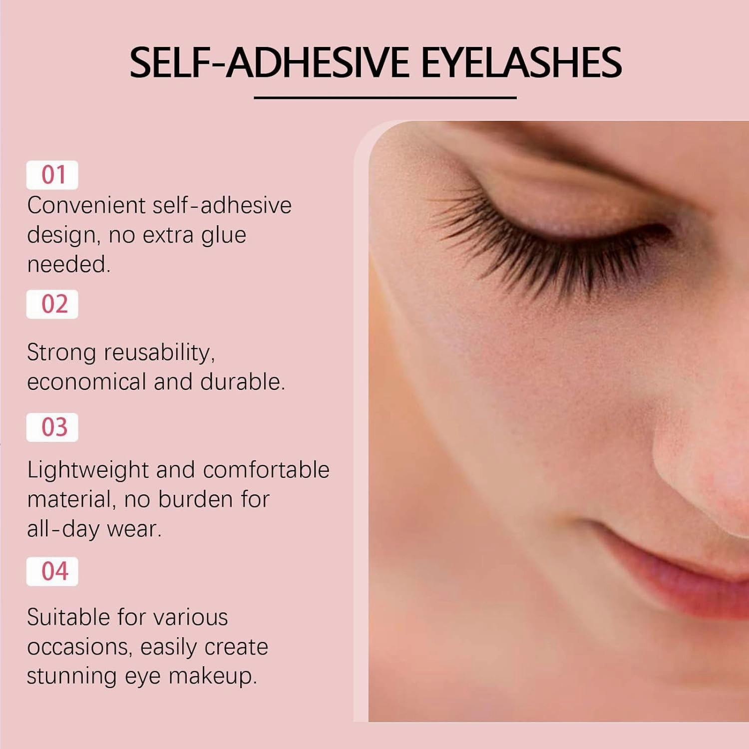 Icerostma Magnetic Lashes with Applicator, Double Sided Magnetic Eyelashes, Waterproof, Reusable Natural Look, No Glue (M07)