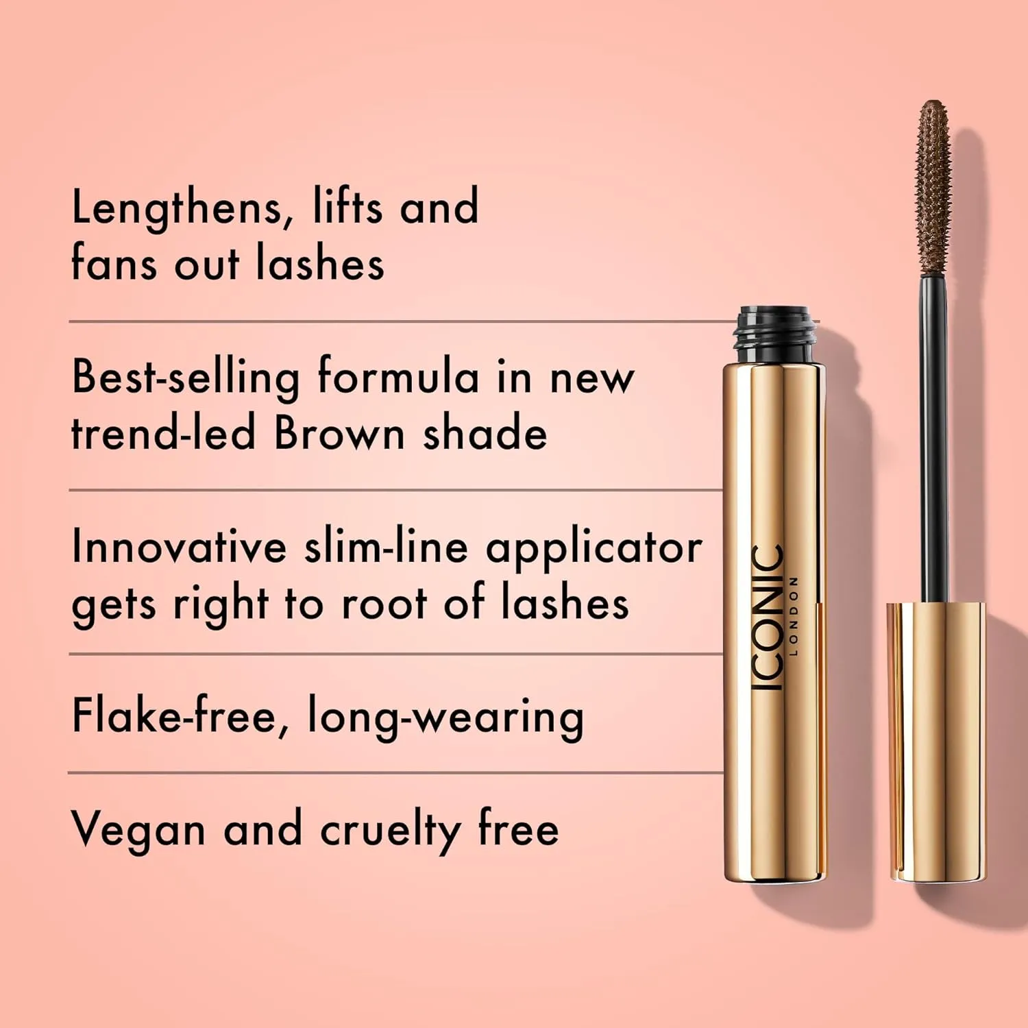 ICONIC LONDON Triple Threat Mascara | Volumizing, Lengthening   Lifting Mascara for Stunning Lashes, Cruelty-Free, Vegan Makeup, 0.30 Fl oz