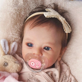 iCradle Lovely Real Look Reborn Baby Doll Girl 19 inch 48 cm Vinyl Silicone Baby Doll Rooted Hair Realistic Newborn Doll Toy for Ages 3 