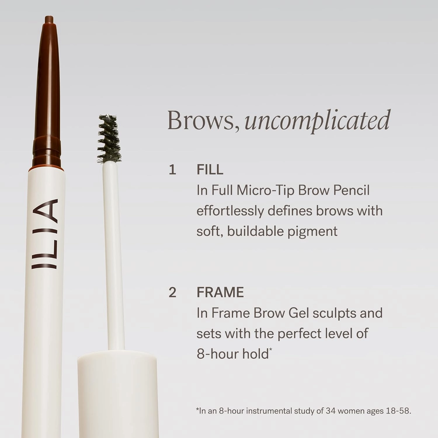 ILIA - In Full Micro-Tip Brow Pencil with Spoolie | Buildable Pigment, Fade-Resistant | Safe for Sensitive Eyes, Fragrance   Silicone-Free | Non-Toxic, Vegan, Cruelty-Free, Clean Makeup (Taupe)