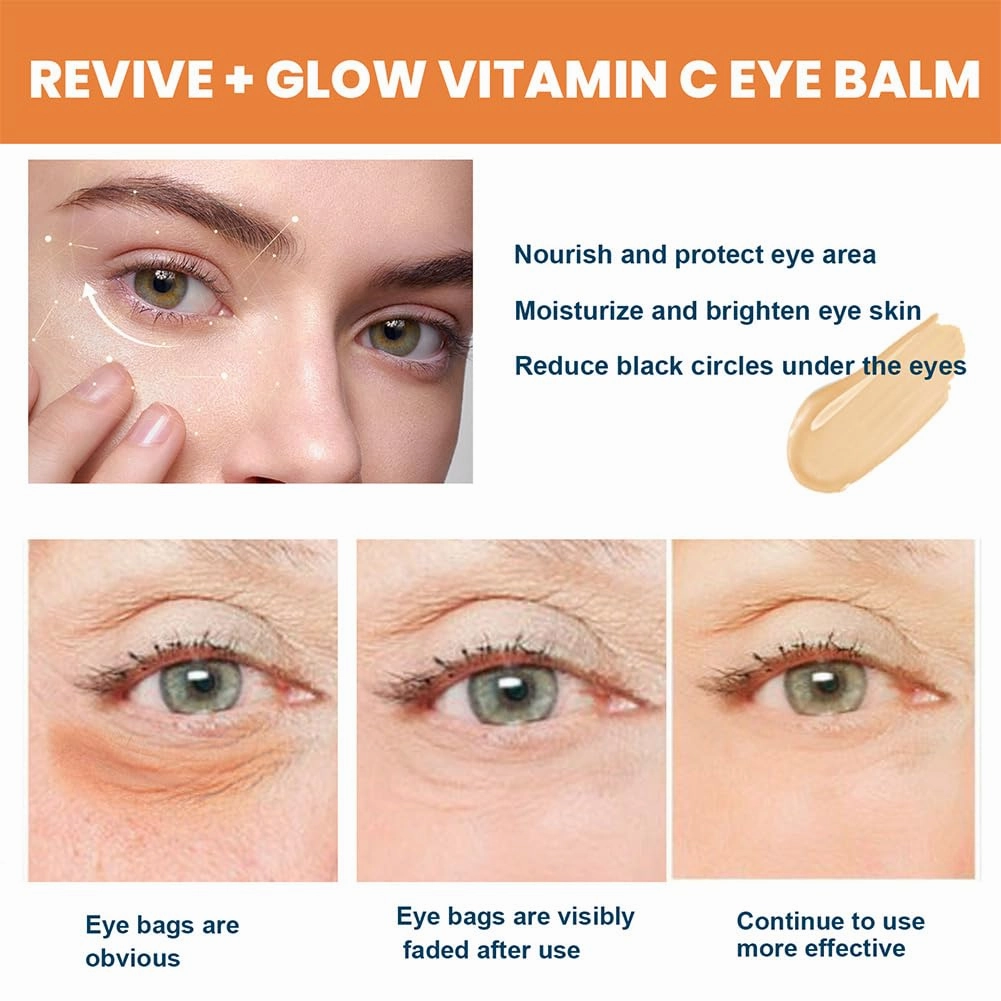 Illuminate Eye Balm With Vitamin C, Illuminate Eye Balm With Vitamin C Brightens, For Reducing Dark Circle, Hydrating Eyes Cream Eyes Care Stick For Women (0.14oz, 3Pcs)