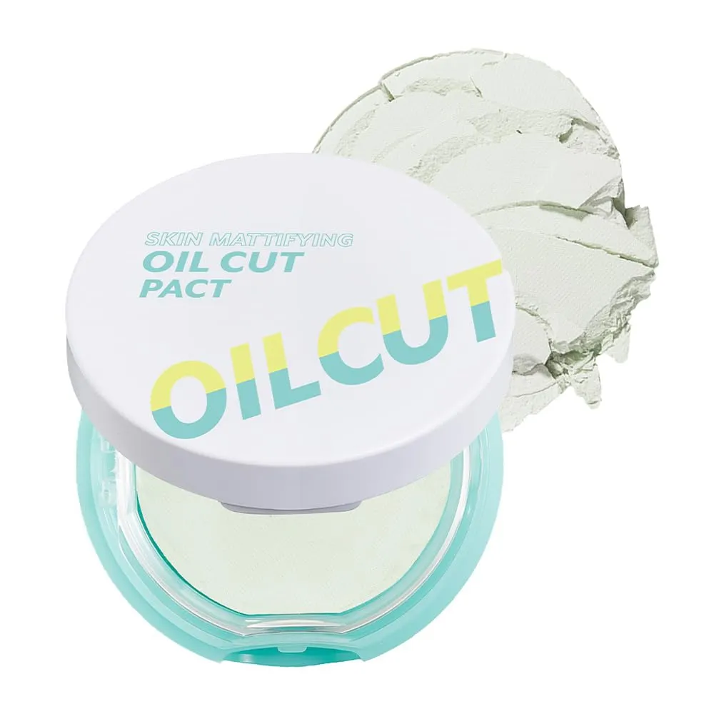 I'M MEME Compact - Oil Cut Pact | Skin Mattifying, Sebum Absorbing, Korean Pressed Setting Powder, for Blurring Effect, Makeup Foundation, Translucent Compact, Oily Skin, Natural Coverage, 0.35 Oz