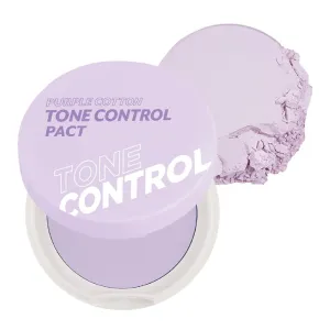 I'M MEME Compact - Purple Cotton Tone Control Pact | Korean Pressed Setting Powder With Berry Complex, Mineral, Translucent, for Blurring Effect, Makeup Compact, Oily Skin, Natural Coverage, 0.35 Oz