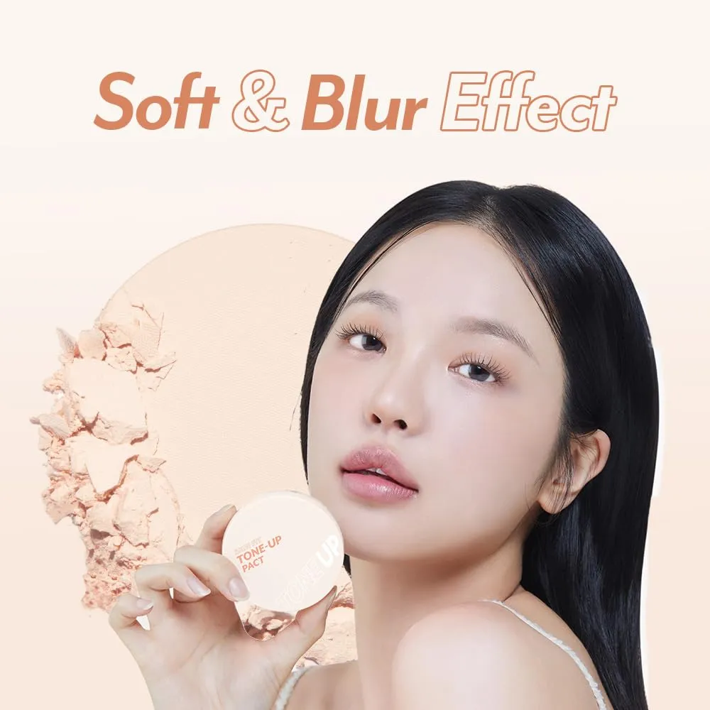 I'M MEME Compact - Skin Fit Tone Up Pact | FLawless Finish with Aqua Sebum, Soft & Velvet Pressed Powder Compact, Smooth Pores & Fine Lines, Korean Makeup, Translucent, Oily Skin, 0.35 Oz