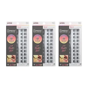 imPRESS Press-On Falsies 3-Pack Natural - 90 Clusters