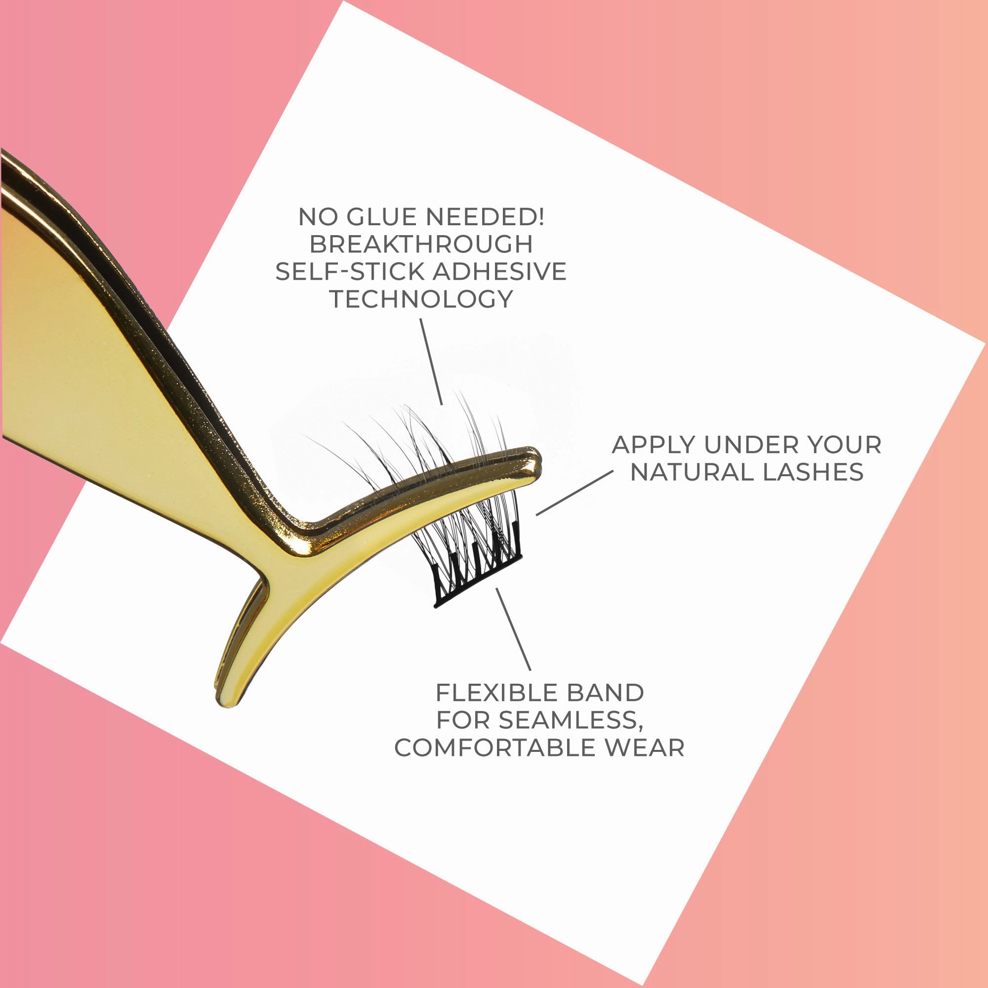 imPRESS Falsies Self Adhesive Eyelashes, 50 Lash Clusters - Natural & Wispy