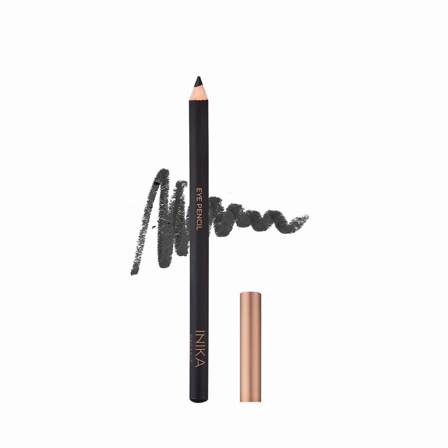 INIKA Organic Hypoallergenic Vegan Eye Pencil: Long-Lasting, Water-Resistant Makeup, Richly Pigmented, Vitamin E & Coconut Oil, Gentle for Sensitive Eyes, Cruelty-Free & Sustainable Packaging. Black