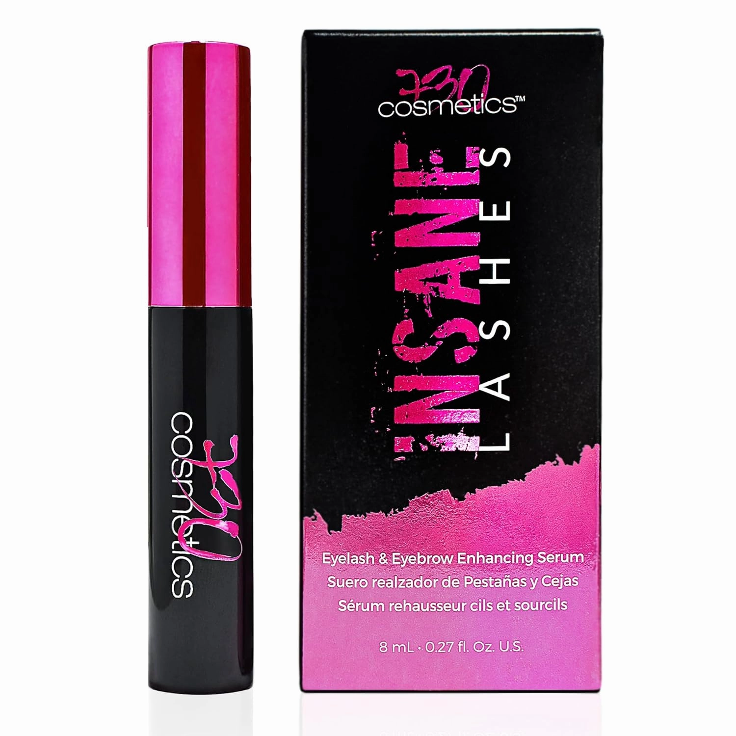 Insane Lashes Growth Serum - Rapid Growth Lash Serum & Eyebrow Enhancer - Natural Lash Boost Serum for Longer, Thicker and Healthier Eyebrows - 8ml