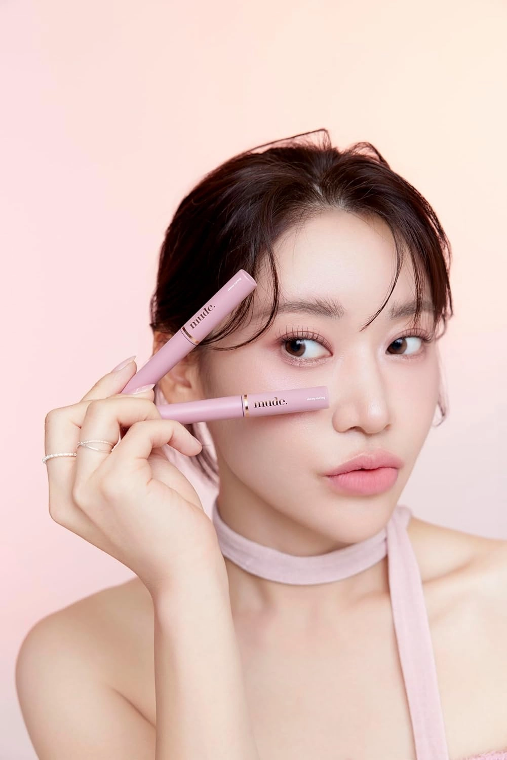Inspire Skinny Curling & Multi-Fixer Volumizing Curling Mascara for Dramatic Lashes Smudge-Proof Water-Proof Stays on All Day (08 Mojave Pink)