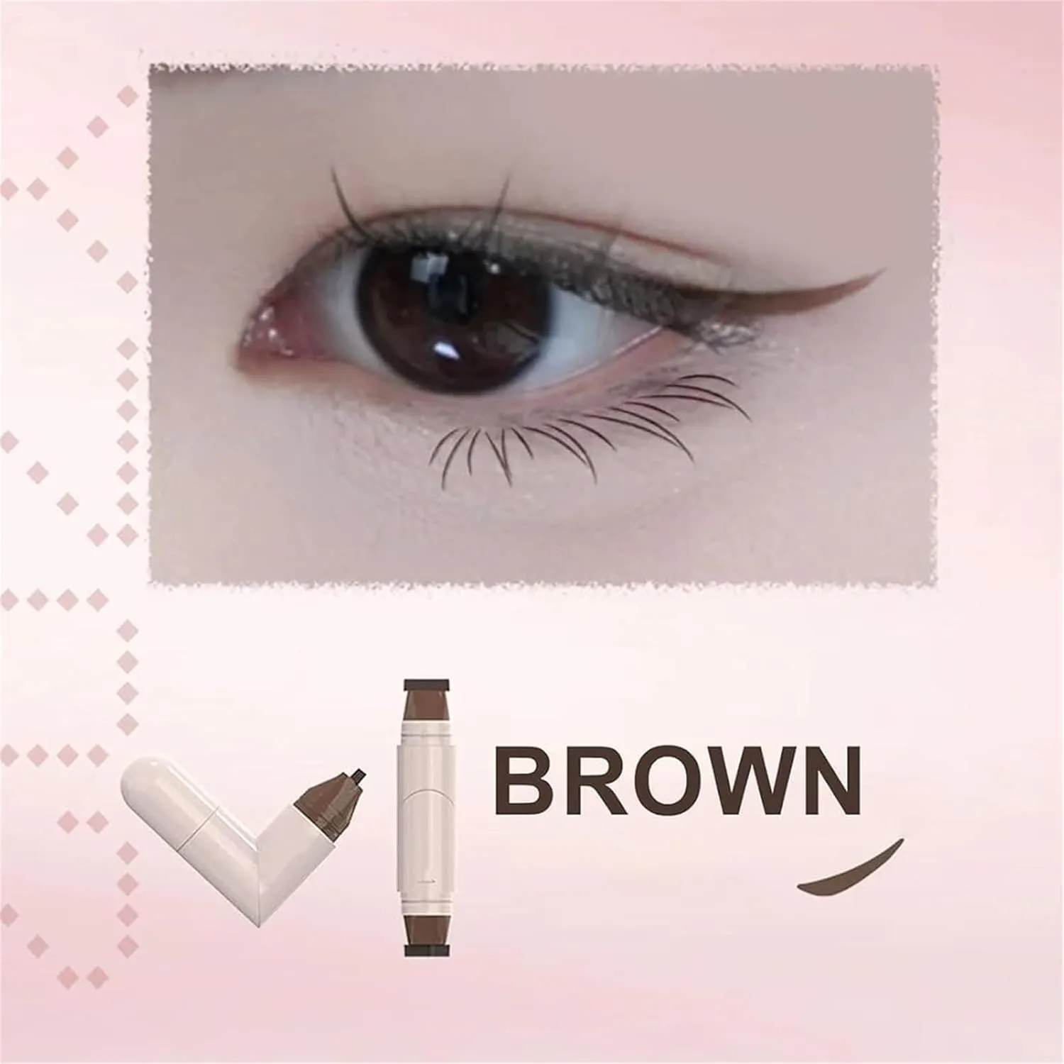 Integrated Rotating Eye Stamp Liner Pen, Dual-Ended Eye Stamp Pen, Easy One-Stroke Winged Liner, Waterproof & Smudge-Proof, Beginner-Friendly Cat Eyes Tool (black)
