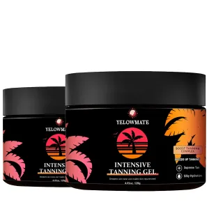 Intensive Tanning Gel | Browning Tan Accelerator | Non-Greasy, Water-Resistant with Carrot and Coconut Oil | Vitamin A & E For Moisture & Hydration | 4 Fl Oz