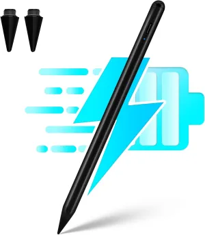 iPad A16 Pencil Fast Charging, Palm Rejection Tilt Sentivity Stylus Pen for iPad A16/10th/9th/8th, Pro 13/12.9/11, Air M3/M2/5th/4th, Mini 7/6/5, Black