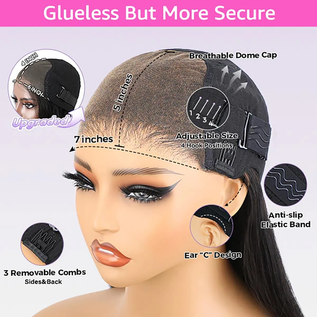 ISEE Glueless Wigs Human Hair Pre Plucked Pre Cut Ready to Wear Glueless Bob Wigs for Black Women 7x5 HD Lace Closure Wigs P1b/27 Blonde Highlight Wig Human Hair 180% Density 14 Inch