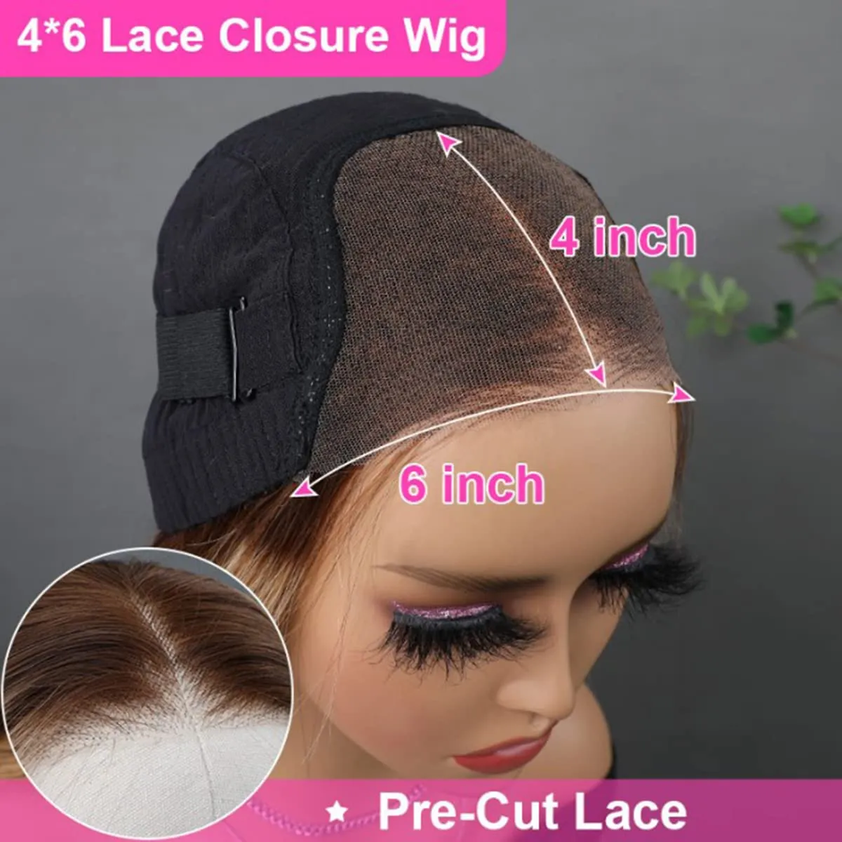 ISEE Wear & Go Glueless Wig Highlight Brown Wigs Silky Straight Pre-plucked 4x6 HD Transparent 4/27 Honey Blonde Lace Frontal Wigs 180% Density Colored Straight Human Hair Wigs for Women 18 Inch