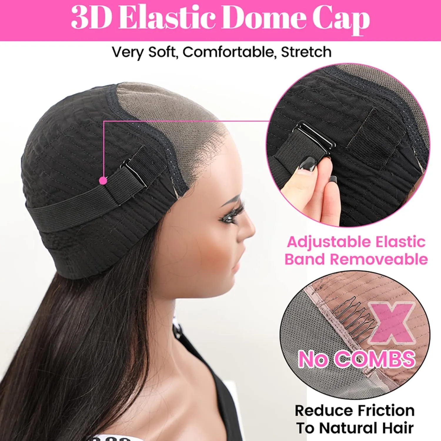 ISEE Wear & Go Glueless Wig Highlight Brown Wigs Silky Straight Pre-plucked 4x6 HD Transparent 4/27 Honey Blonde Lace Frontal Wigs 180% Density Colored Straight Human Hair Wigs for Women 18 Inch