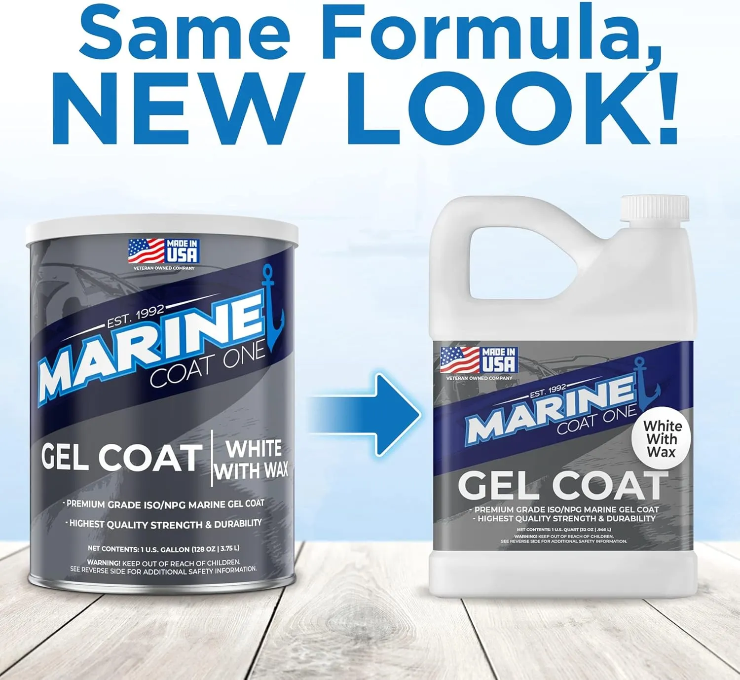 Iso/Npg Gel Coat White with Wax with MEKP Catalyst for Hardening, with 6 Color Tinting Pigments, Gel Coat Repair Kit for Boats, Fiberglass (1 Quart)