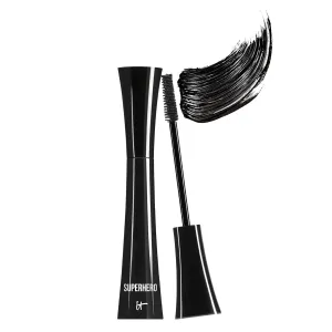IT Cosmetics Superhero Mascara – Volumizing and Lengthening Black Mascara – Buildable Lash Volume with Collagen, Biotin & Peptides – Lifting & Curling Formula – Suitable for Sensitive Eyes