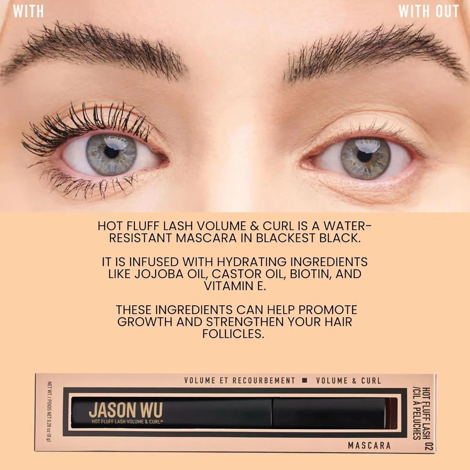 Jason Wu Beauty Hot Fluff Lash - Eyelash Mascara 0.28oz 8g (Volume & Curl, 0.28oz 8g)