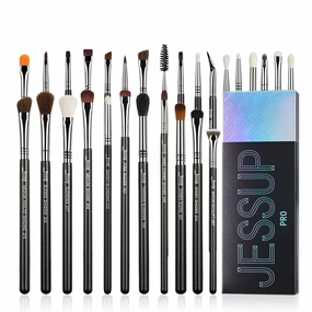 Jessup Eye Makeup Brushes Set Professonal 28pcs Premium Synthetic Eyeshadow Brush Eyeliner Brush Eyebrow Brush Blending Brush for Makeup Black T341