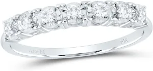 Jewels By Lux 14kt White Gold 1/3 Cttw Diamond Ana M Fashion Wedding Bridal Wedding Engagement Anniversary Womens Band, Women Size: 5-9
