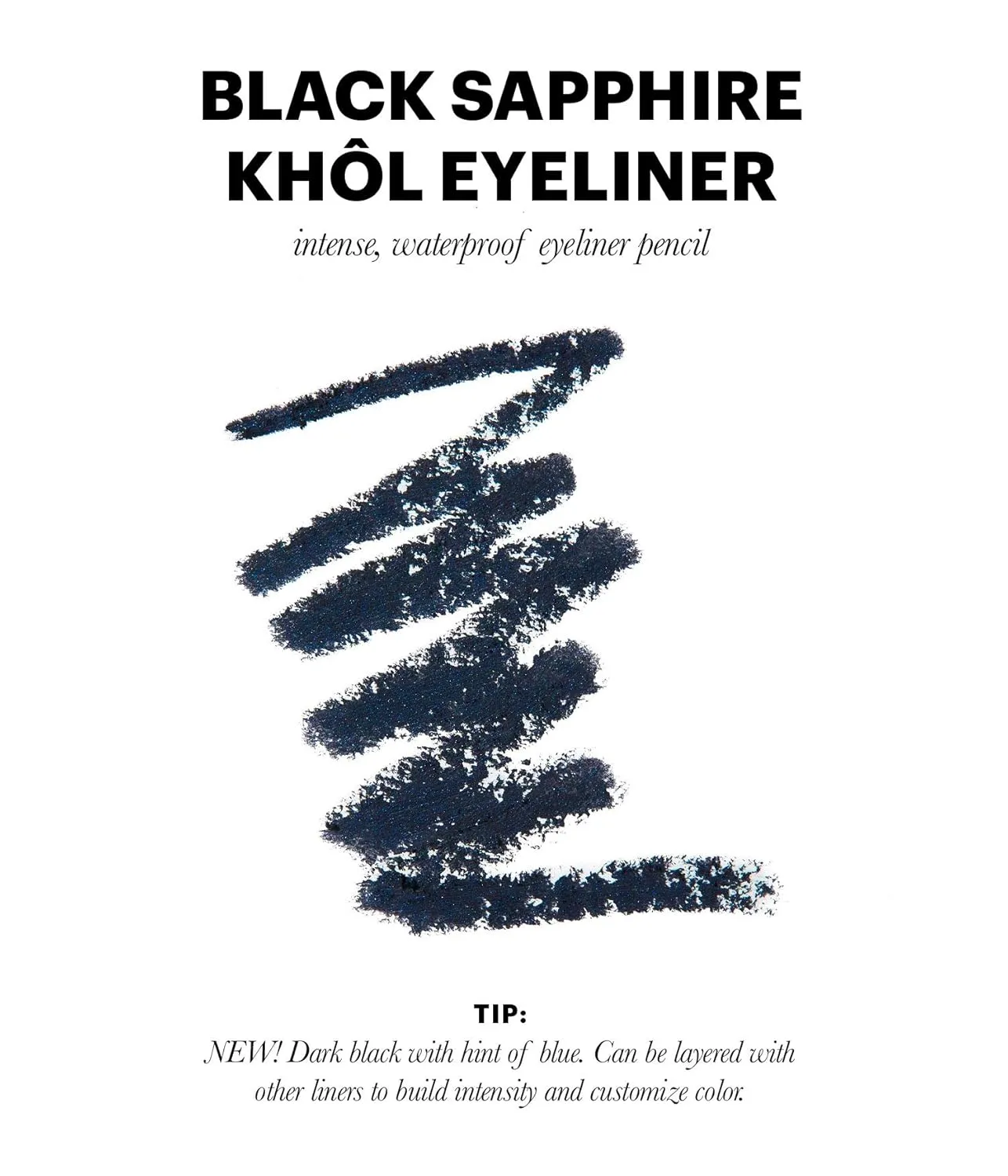 Jillian Dempsey Khôl Eyeliner | Waterproof Eyeliner Pencil with Built-in Smudger | Long-Lasting Intense Color I Black Sapphire