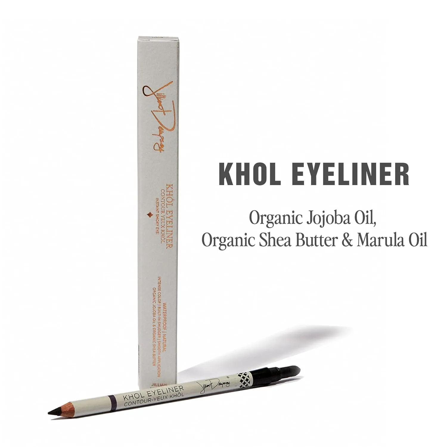 Jillian Dempsey Khôl Eyeliner | Waterproof Eyeliner Pencil with Built-in Smudger | Long-Lasting Intense Color I Jet Black