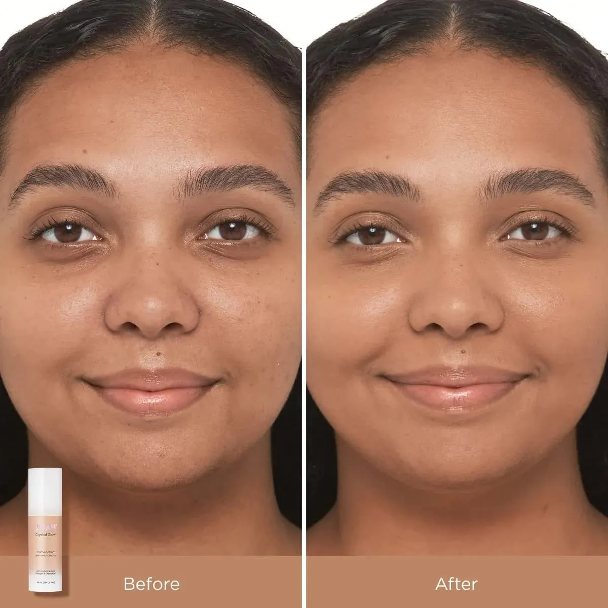 JOAH Crystal Glow Primedation All-In-One Liquid Foundation, Crystalide Peptide Infused, Medium Coverage, Hydrating Natural Finish, Buildable & Lightweight Formula - Light Tan Neutral