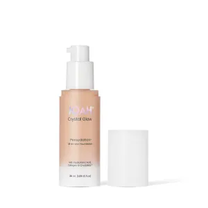 JOAH Crystal Glow Primedation All-In-One Liquid Foundation, Crystalide Peptide Infused, Medium Coverage, Hydrating Natural Finish, Buildable & Lightweight Formula - Light Tan Neutral