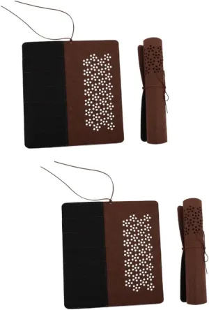 jojofuny 2sets 2pcs Felt Paint Brush Holder with Slots Artist Organizer Pouch for Calligraphy Painting Compact Storage Roll Elegant Design for Brush Protection and 2pcs*2