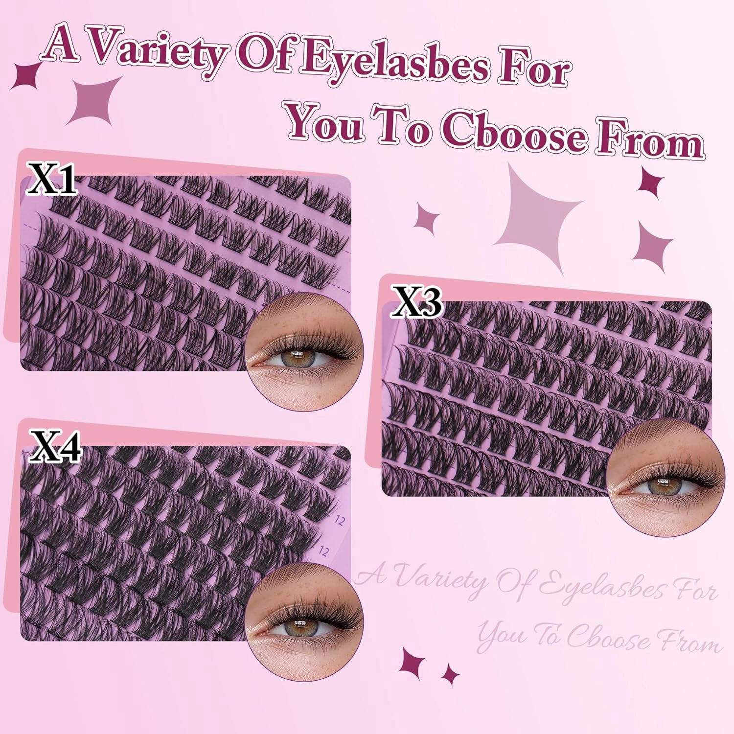 JoMay DIY Lash Extension Kit With Volume Clusters, Self Adhesive Eyelashes, Bond and Seal, Remover, Applicator (X3 Set)