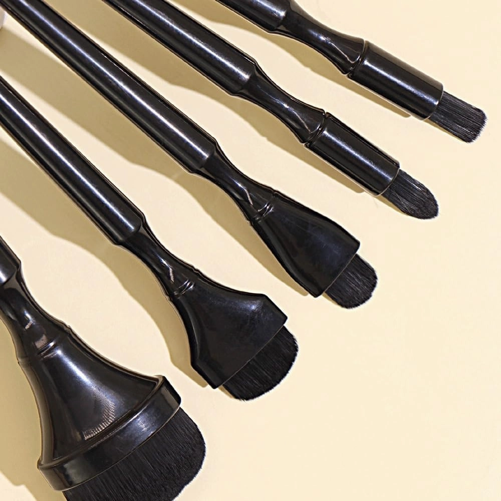 JSEIAJB 5 Pieces of Black Makeup Brush Set Full Set of Powder Eye Shadow Brush Beauty Tools