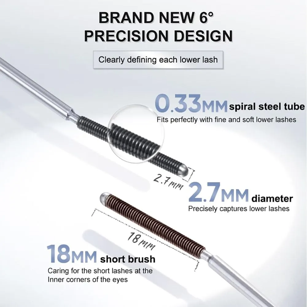 JuddyDoll 3D Curling Eyelash Iron Mascara, Metal Curling Iron Strong Mascara, Long-Lasting Volume Waterproof Smudge-Proof No Flaking (Curling Design Brown)