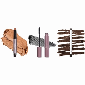 Julep Eye Makeup Trio: Eyeshadow 101 Cream Stick Clove Shimmer, Length Matters Mascara, & When Pencil Met Gel Eyeliner Rich Brown for Long-Lasting, Bold, and Effortless Eye Looks