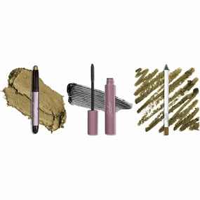 Julep Eye Makeup Trio: Eyeshadow 101 Cream Stick Khaki Green Shimmer, Length Matters Mascara, & When Pencil Met Gel Eyeliner Golden Olive Shimmer for Long-Lasting, Bold, and Effortless Eye Looks