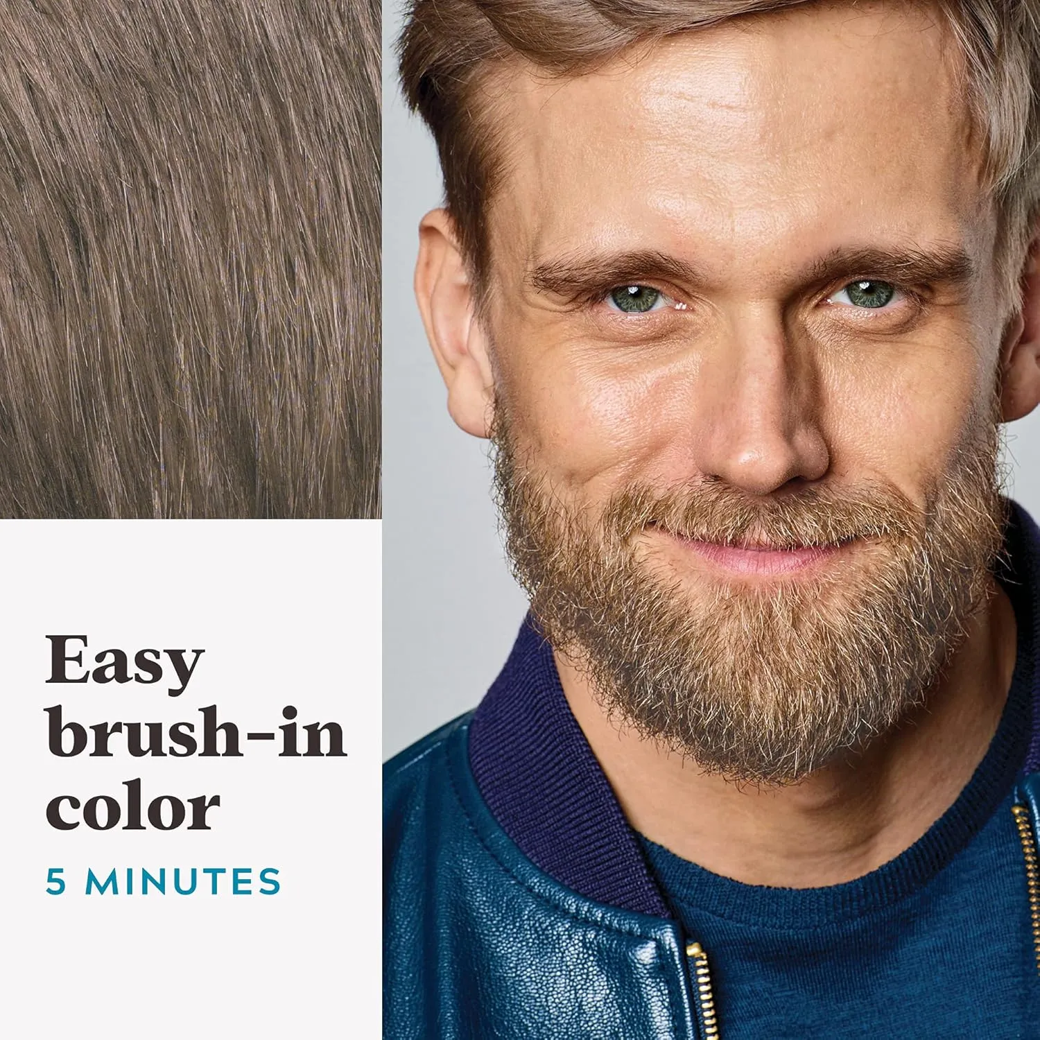 Just For Men Mustache & Beard, Beard Dye for Men with Brush Included, With Keratin Biotin Aloe and Coconut Oil for Healthy Facial Hair - Light Brown, M-25, Pack of 3 (Packaging May Vary)