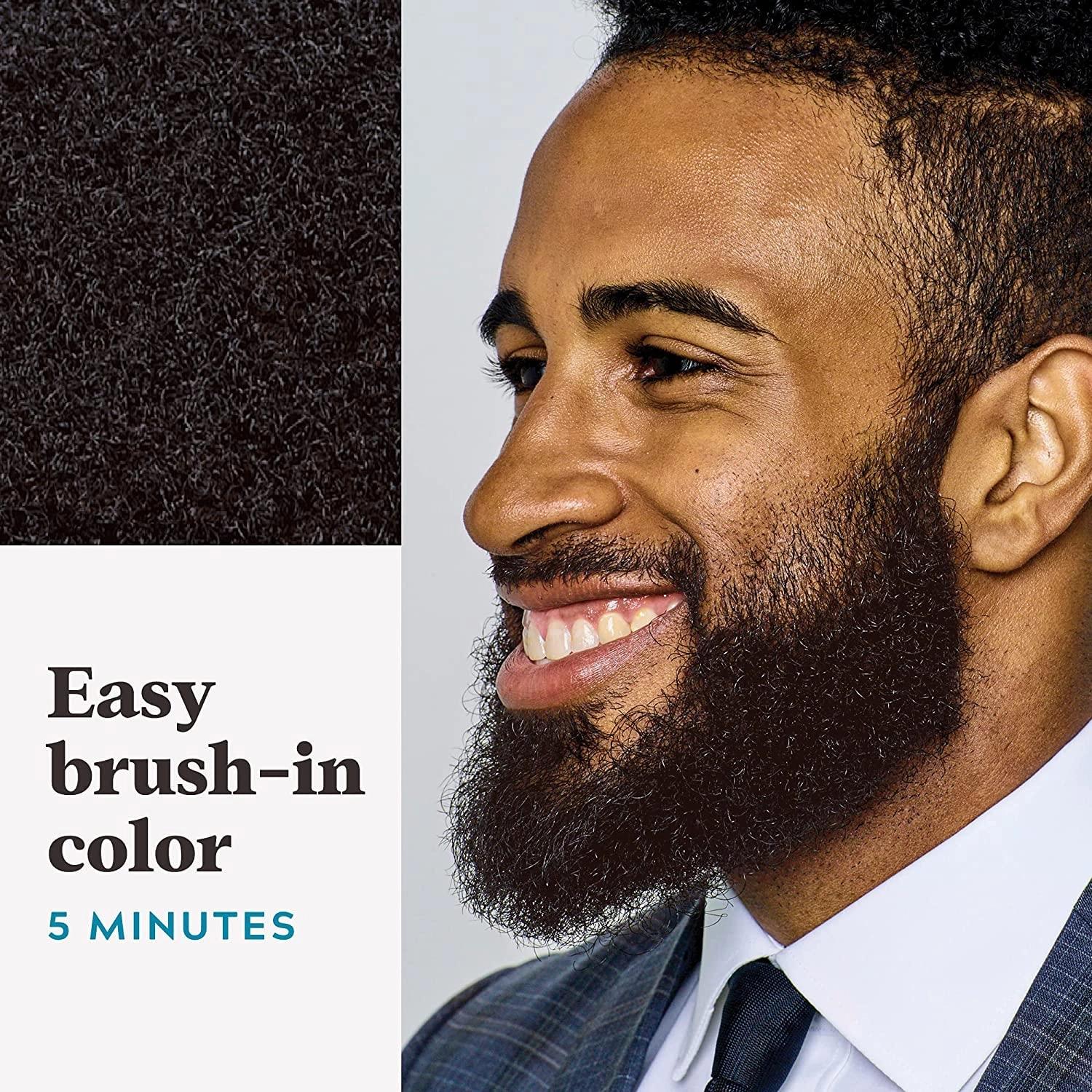 Just For Men Mustache & Beard, Beard Dye for Men with Brush Included, With Keratin Biotin Aloe and Coconut Oil for Healthy Facial Hair - Rich Dark Brown, M-47, Pack of 3 (Packaging May Vary)