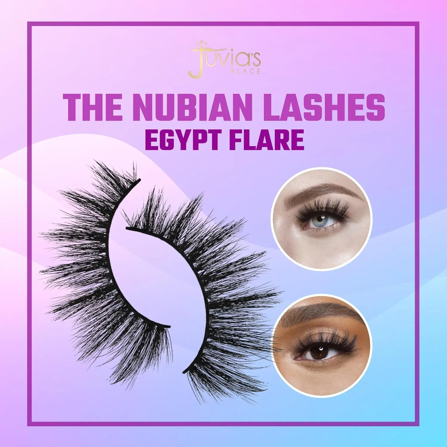Juvia's Place Egypt Flare Nubian Eye Lashes, Silk Hairs, Day, Night, Long Lasting, Cruelty Free, Vegan