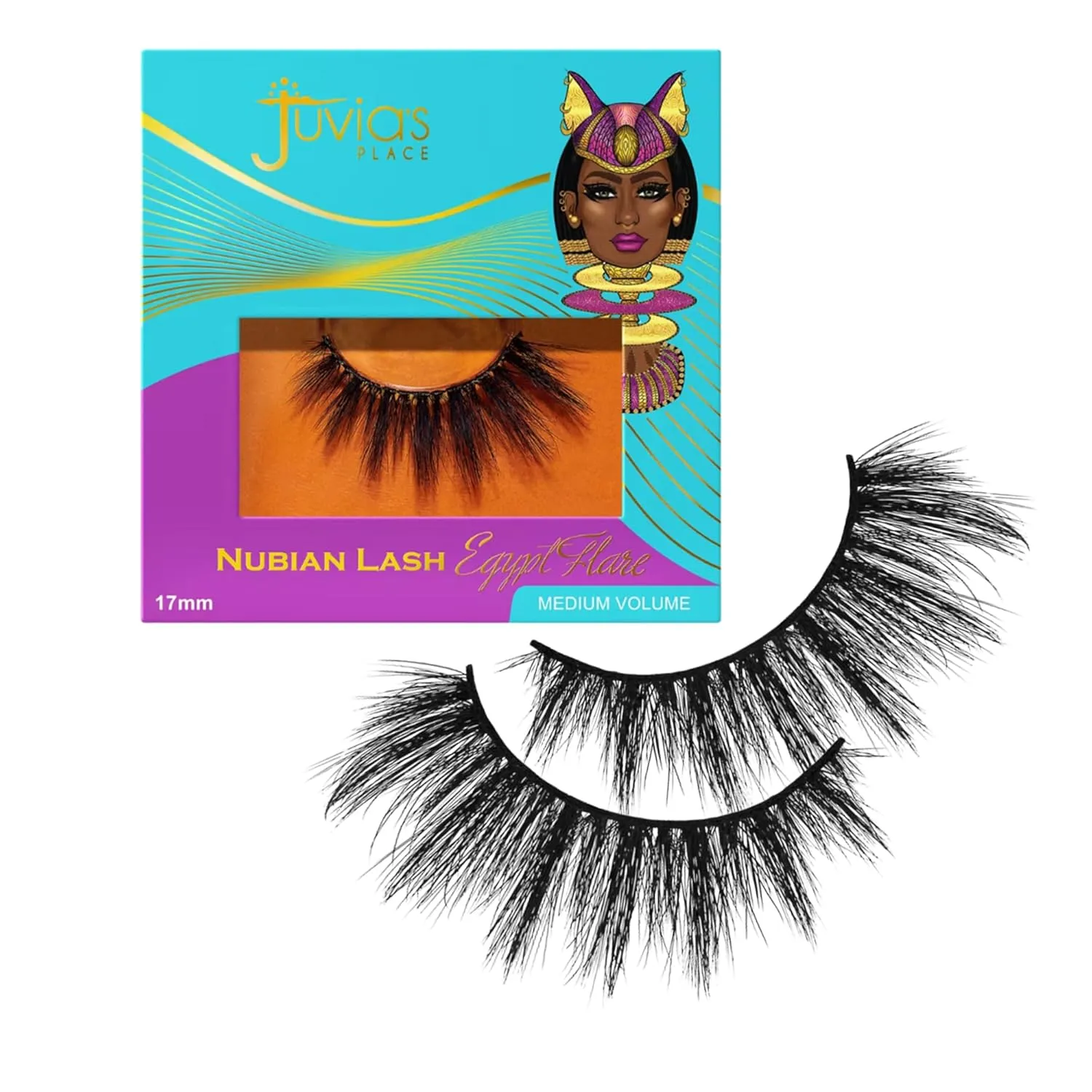 Juvia's Place Egypt Flare Nubian Eye Lashes, Silk Hairs, Day, Night, Long Lasting, Cruelty Free, Vegan