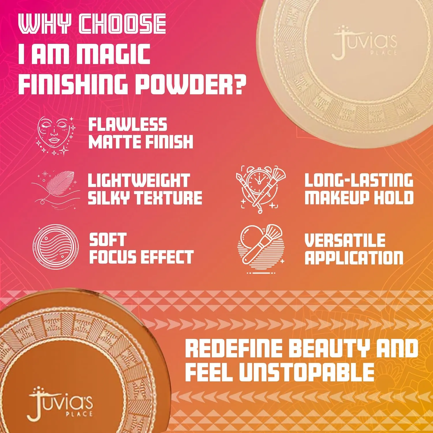 Juvia's Place I Am Magic Silky Finishing Powder - Vanilla Bean – Lightweight Loose Face Powder for Women, Makeup for Under Eye & Face - Talc & Paraben Free - Flawless Matte Finish for Everyday Use