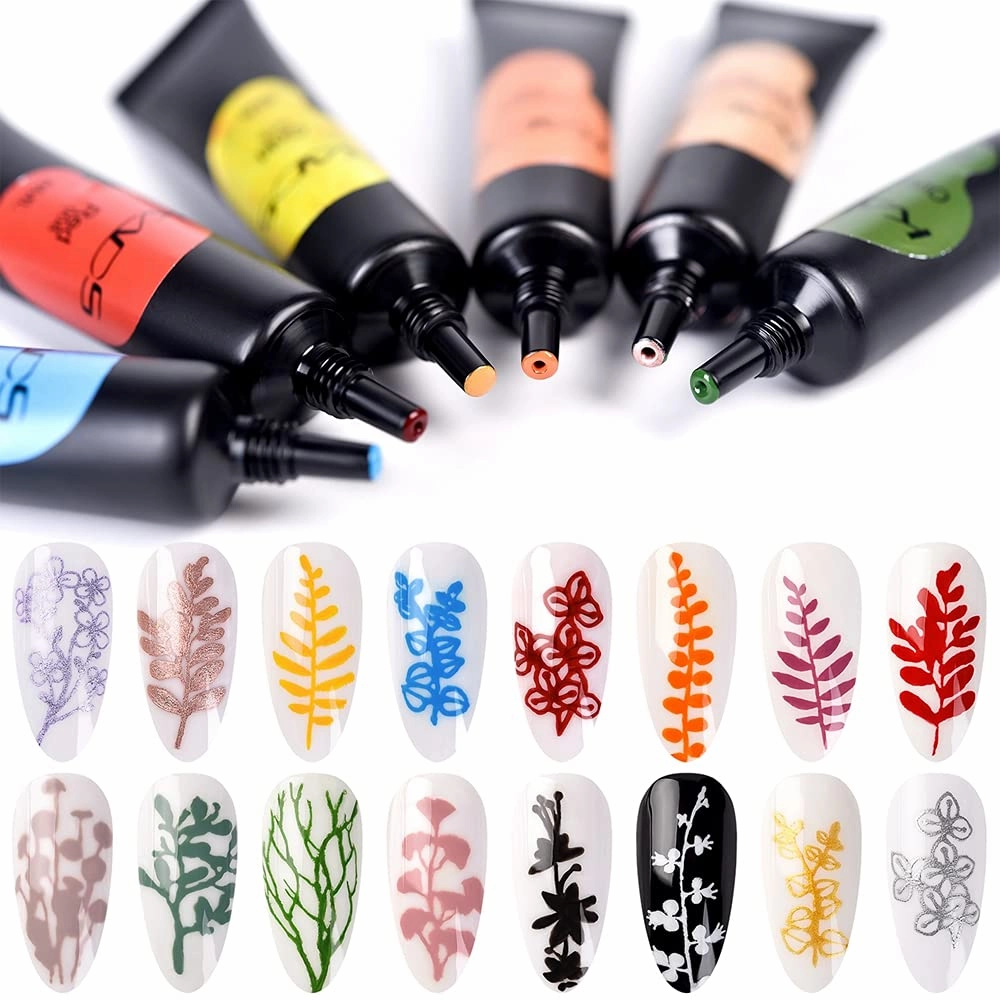 KADS 16 Colors Nail stamping polish gel Pack of 16 Colors 8ML UV LED Gel Polish for nail stamping plate