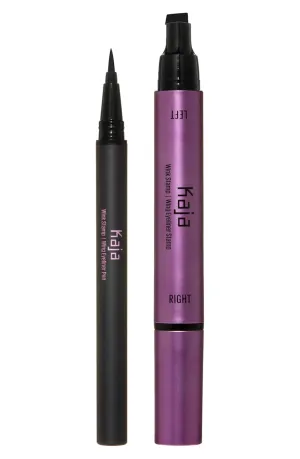 Kaja Winged Eyeliner Set - Wink Stamp Original | with Avocado Extract, Double-ended Wing, Smudge-Proof, Waterproof, Eye Irritation Tested, Long Lasting Pencil, Colorstay, Matte Finish, Cat Eye Look