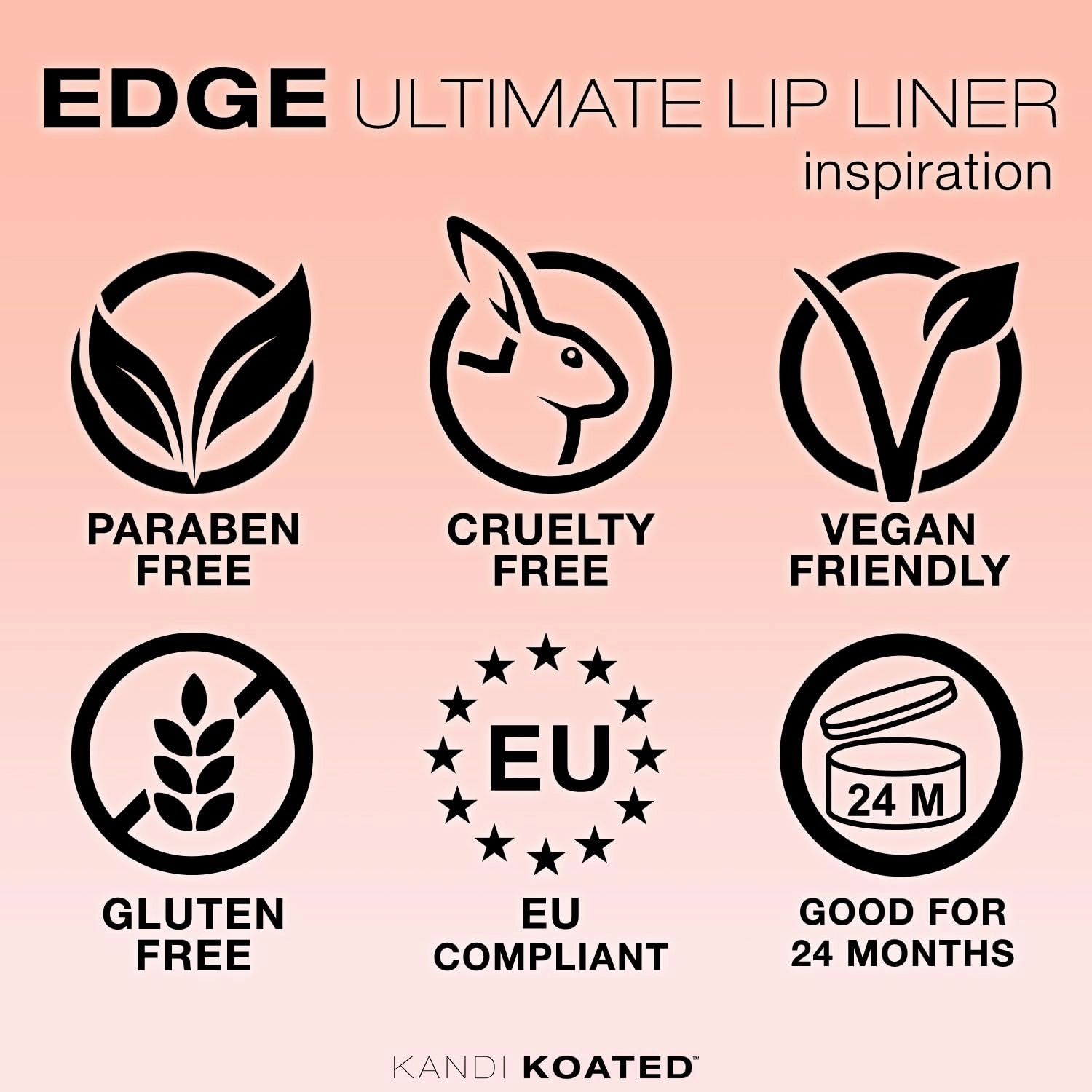 Kandi Koated Edge Lip Liner Pencil [Inspiration] Vegan Lip Liner | Paraben-Free, Cruelty-Free Formula with Vitamin E and C | Beauty & Makeup