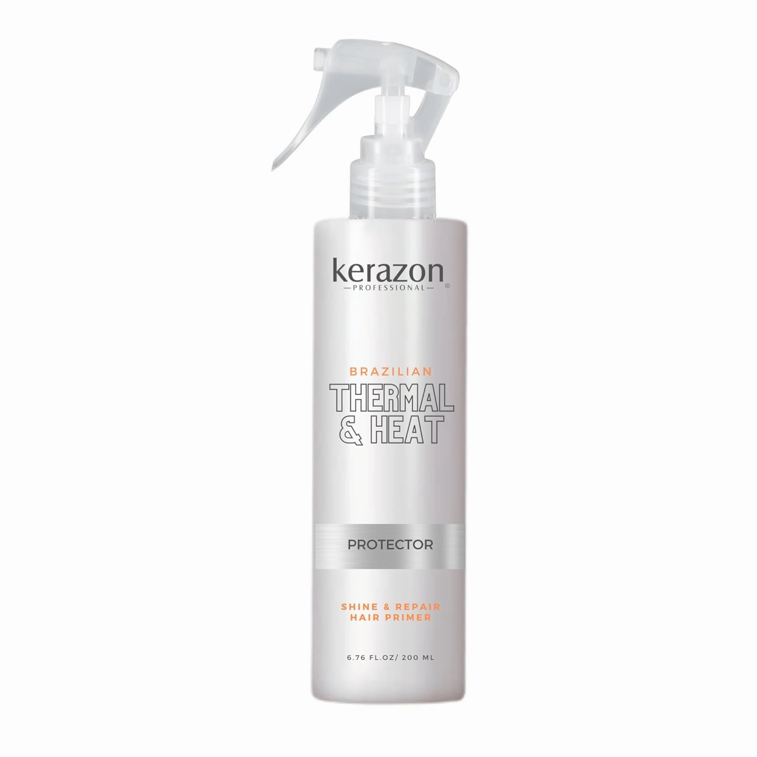 KERAZON Brazilian Thermal & Heat Hair Primer 6.76fl.oz Anti Frizz, Damage Repair, Heat Protection, Color Safe, Curly, Wavy, Straight
