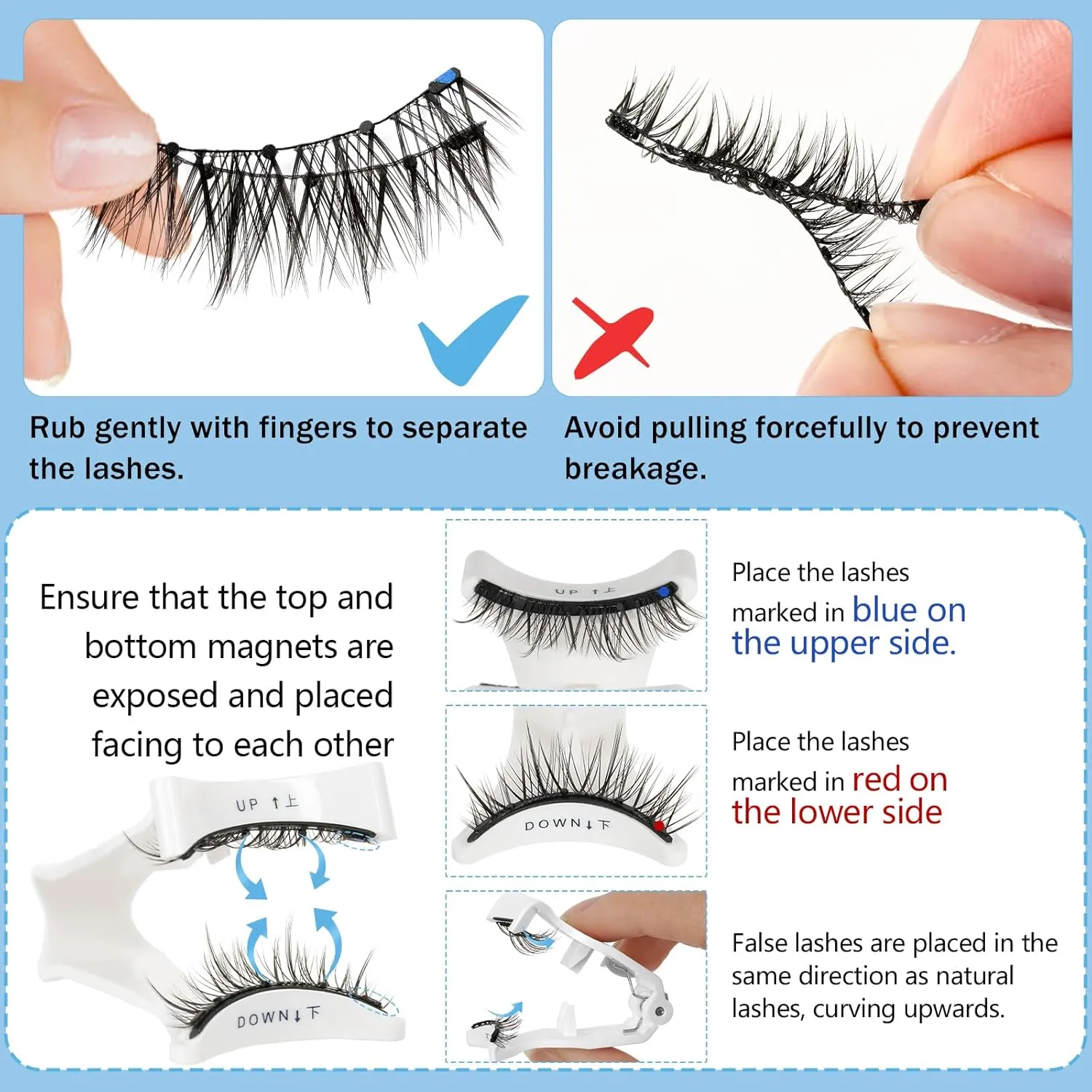 KevKev 2Pairs Magnetic Eyelashes Magnetic Lashes Kit Smaller Magnets False Eyelashes without Eyeliner Reusable No Glue Needed Magnetic Eyelashes Kit with Applicator Easy to Wear and Remove Readily